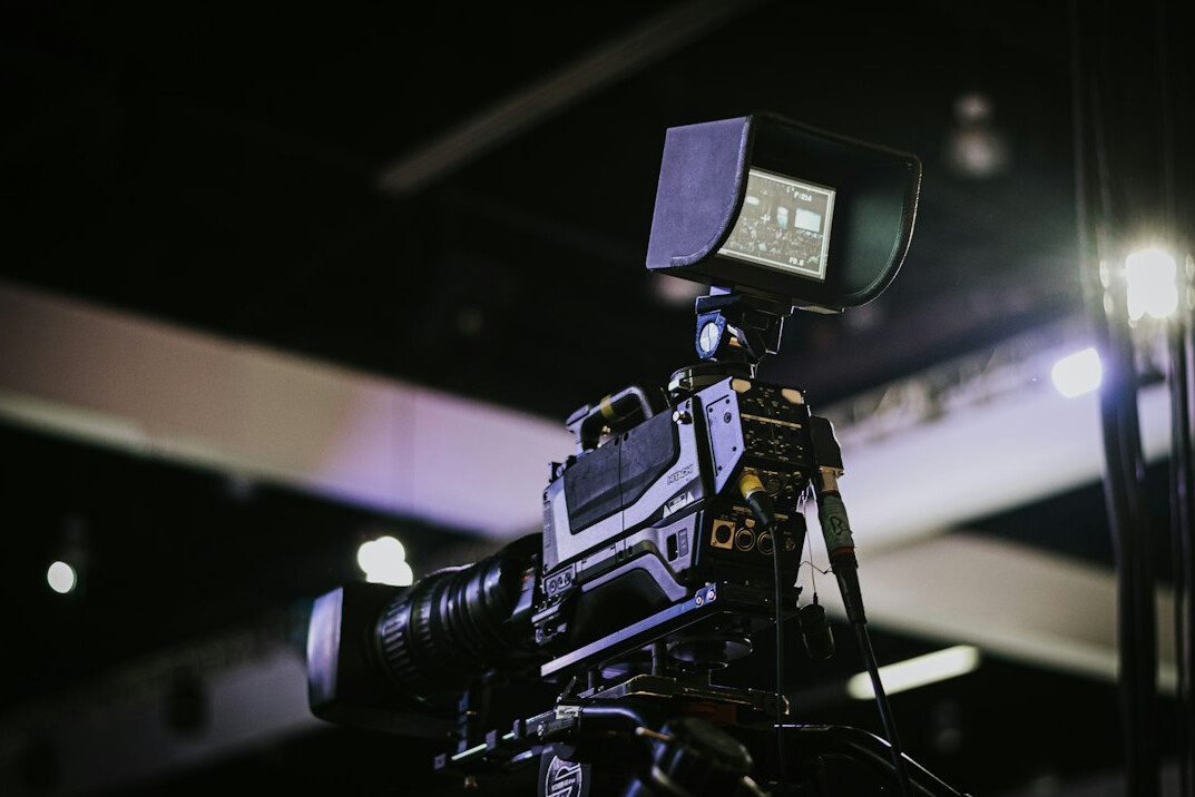 cinema camera on tripod