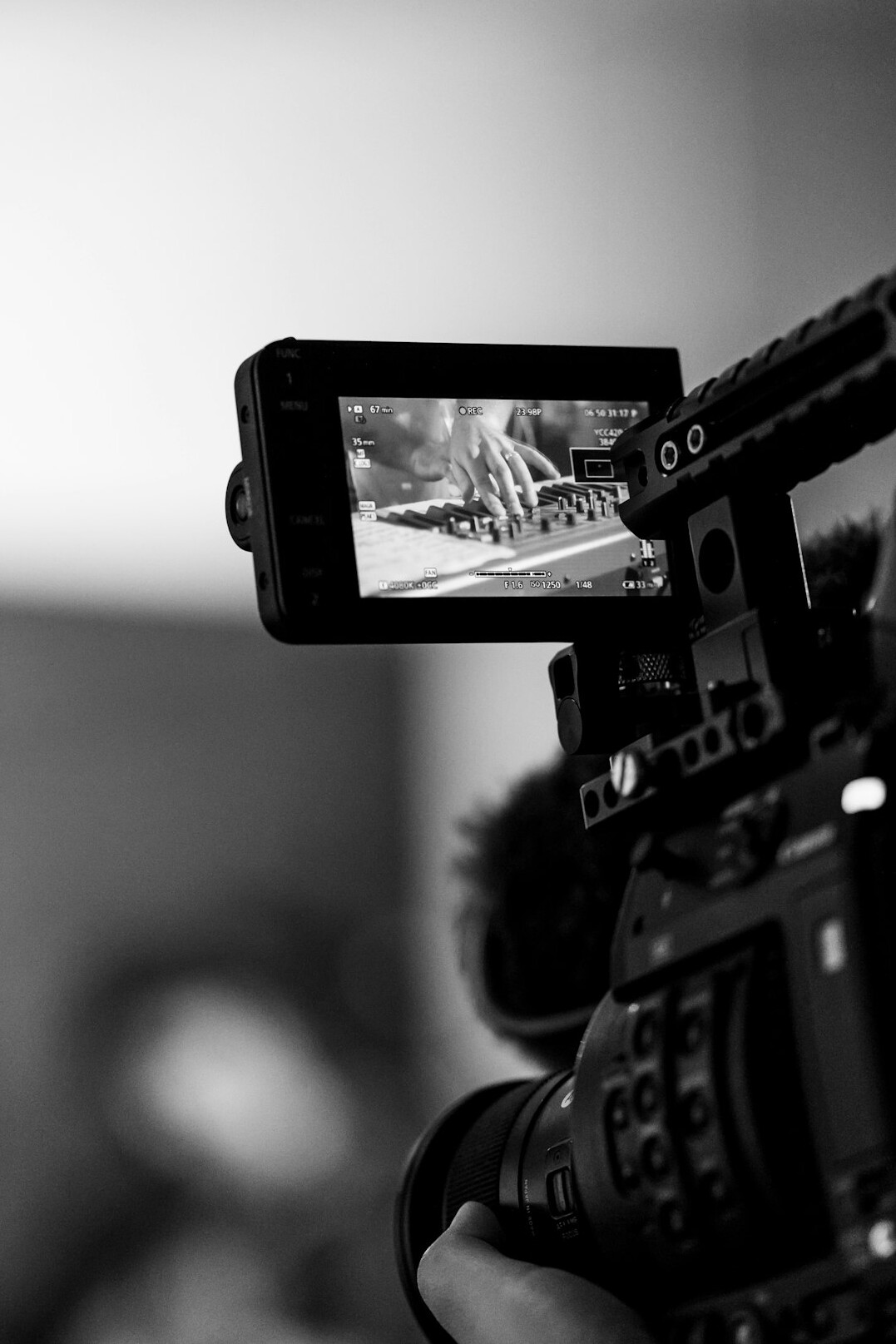 amateur filmmaker with camera