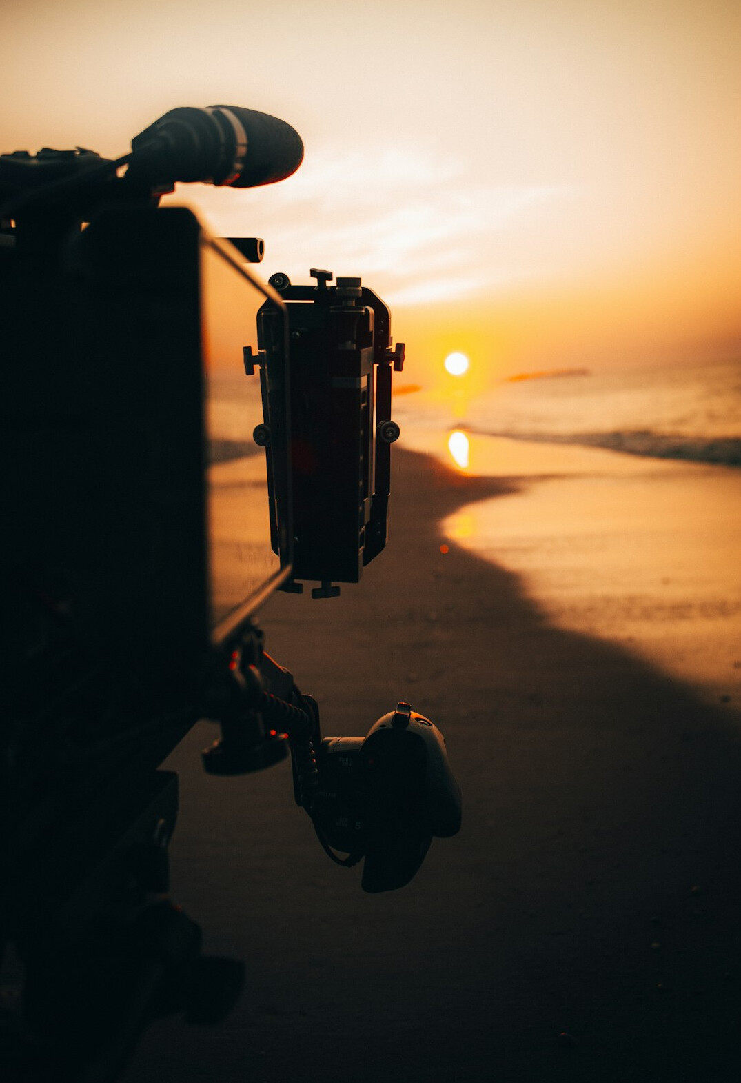 Professional filmmaking camera and lighting equipment