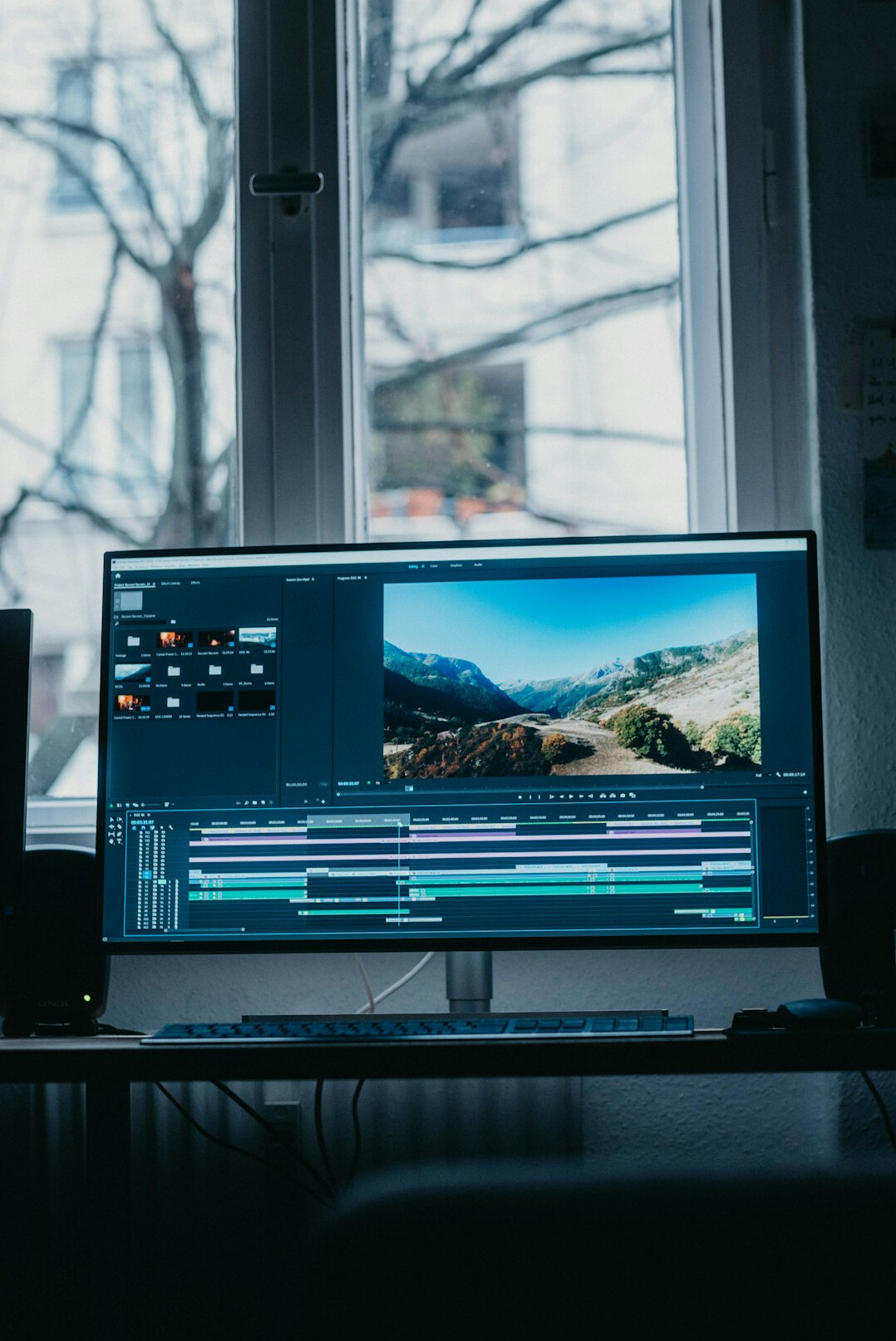 color grading on monitor