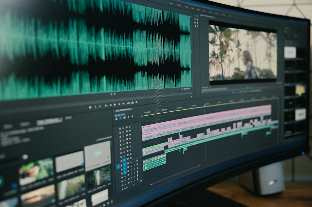 video editor working on timeline